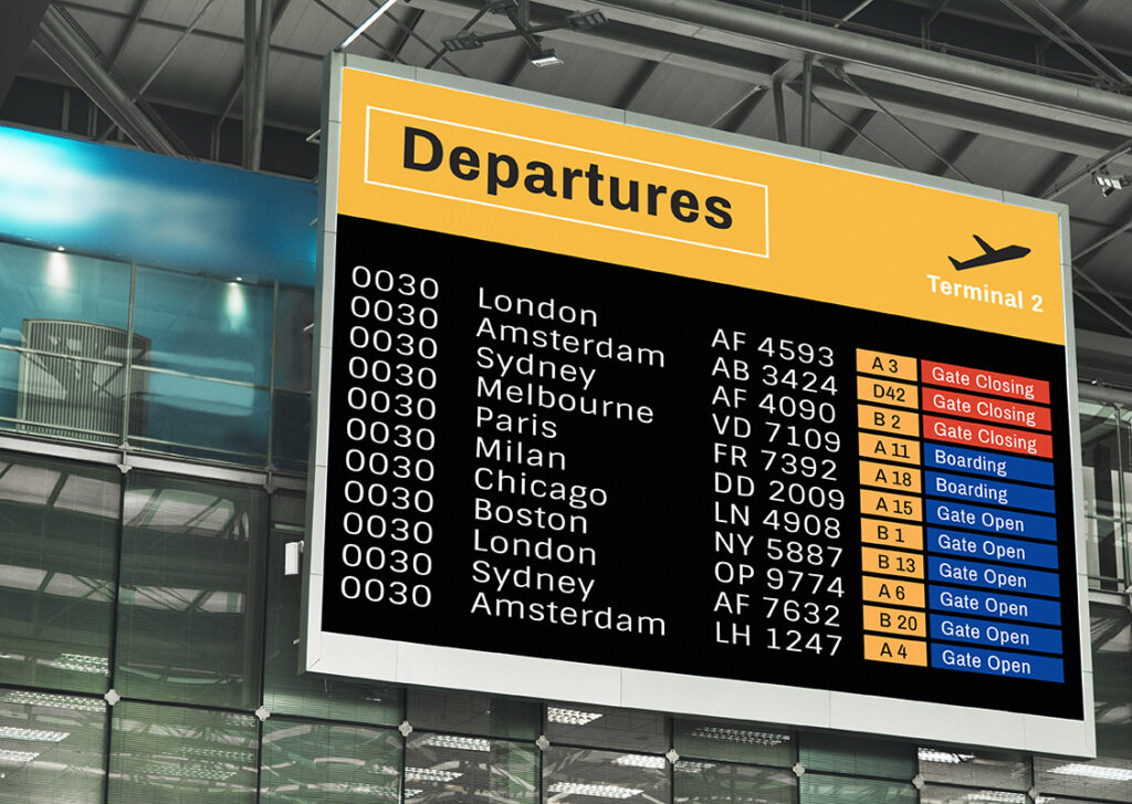 digital signage na aerodromima